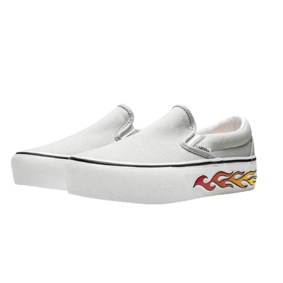 Vans Classic Slip On Platform "Sidewall Flames" Sneakers 3 - Picture 1 of 6